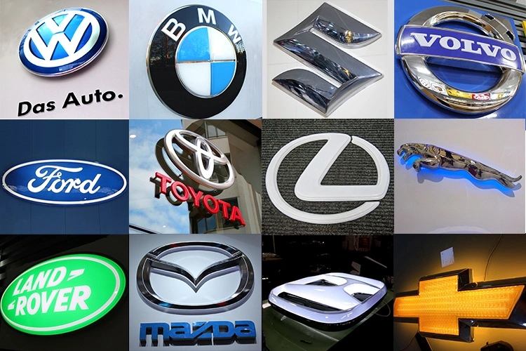 New Release Germany Brand Automotive Signage Vacuum Forming Acrylic LED Car Logo with Names